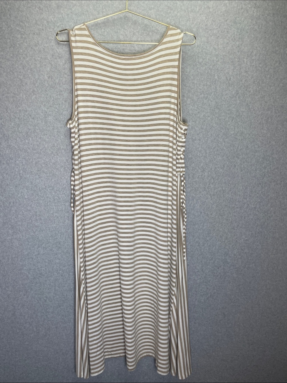 Chico’s Striped Tied Side Maxi Sleeveless Dress - Picture 2 of 6